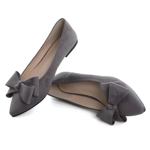 Image of TN TANGNEST Flats Shoes Women Comfort Casual Loafers | Classic Pointed Toe Bowknot Flats Cute Slip On Flats, Wear to Work Travel Walk