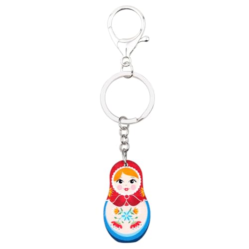 WEVENI Acrylic Cute Matryoshka Doll Keychains for Women Girls Russian Jewelry Gifts Accessories Backpack Wallet Charms (Russian Matryoshka Doll A)4