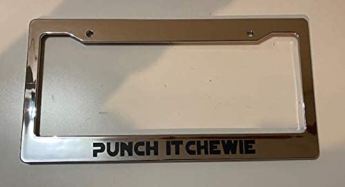Punch it Chewie Chrome Automotive License Plate Frames Dark Side Darth  Vader