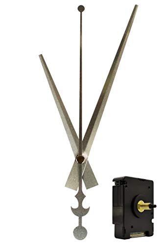 Funkuhrwerk Funk DCF Radio lautlos geräuschlos Quarz-Uhrwerk Uhrzeiger Satz Zeiger Silber 135 mm #98 (Silber, N: Ziffernblattdicke 4-7 mm mit Wandaufhängung) Cover