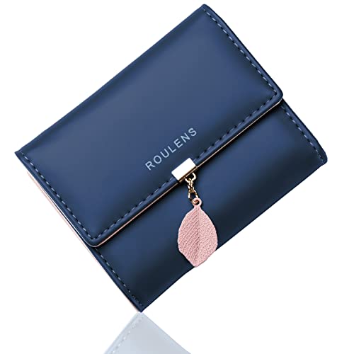 Roulens Damen Geldbeutel mit RFID Blockierung, Klein und im Kurzformat Portemonnaie Damen Veganes Leder Kleine Brieftasche Geldbörse Für Frauen Die Farbe ist sehr schön mit Mehreren Fächern