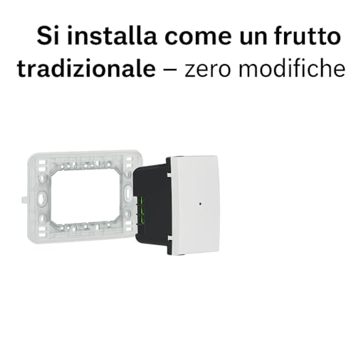 IXTRIMA Deviatore connesso Smart Wifi Tuya frutto modulo compatibile con supporti Bticino Matix Bianco