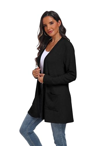 QIXING Women's Sweater Cardigan Open Front Lightweight Cardigan Long Sleeve Cardigans with Pockets4
