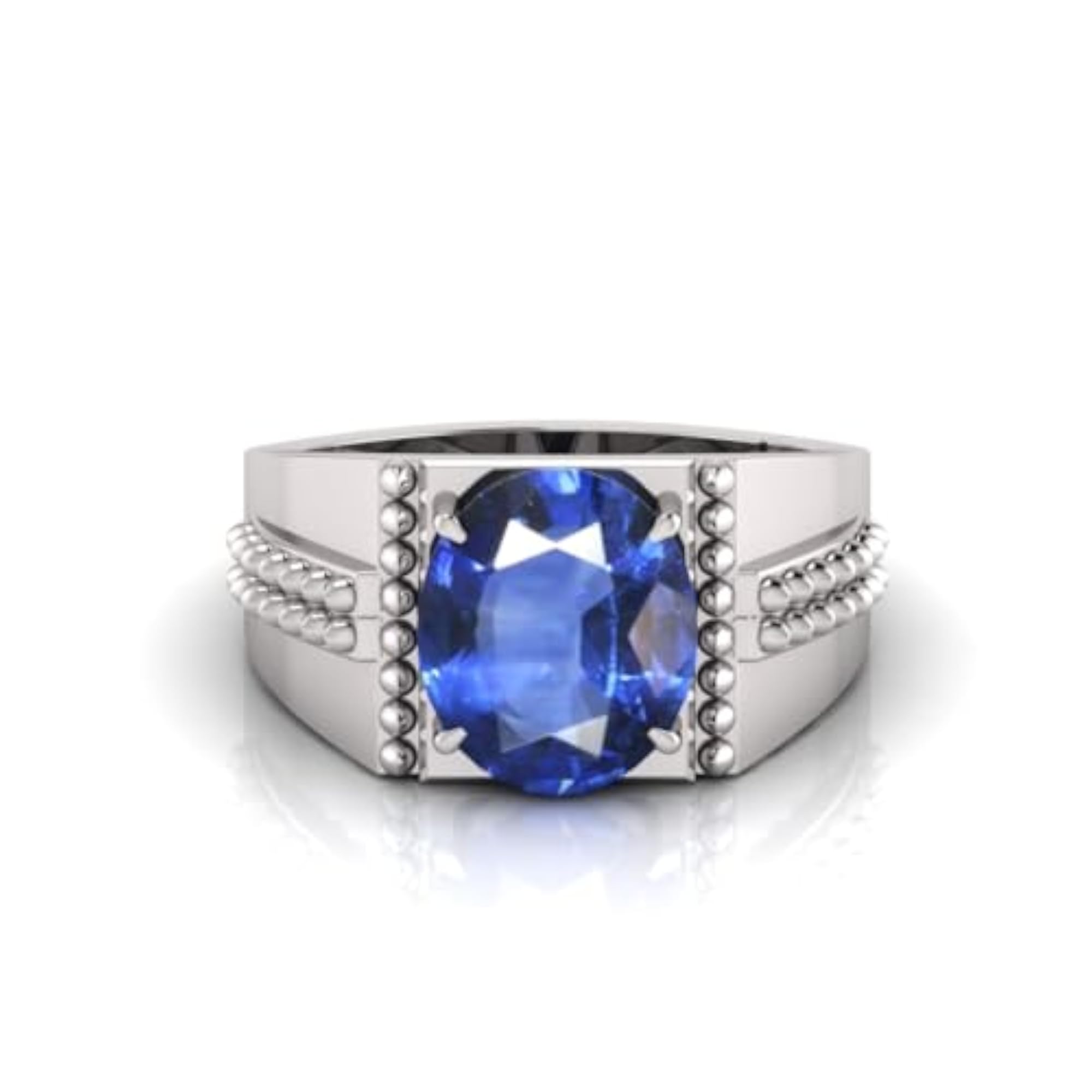 9.25 Ratti Neelam Blue Sapphire Adjustable Ring, Certified