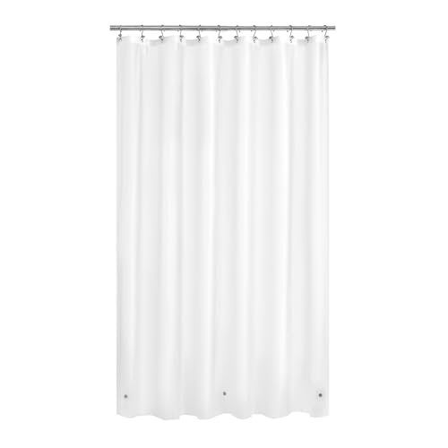 Image of Mrs Awesome Extra Long Frost Shower Curtain Liner with 3 Magnets, 72x108 Frosted PEVA Shower Liner, Light Weight Plastic Shower Curtain for Bathroom, Waterproof,Frost