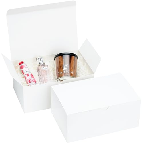 Unicopak 964-24 Pack Gift Boxes 9X6X4 Inches White Gift Boxes cover