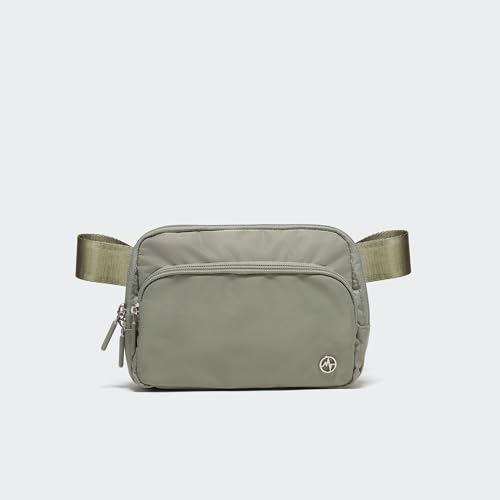 Image of Pander Nylon Crossbody Belt Bag with Excess Strap Keepers, 6-Pocket Adjustable Sling Fanny Pack for Travel and Everyday Carry, Grey Sage
