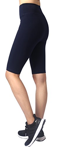 Neonysweets Womens Active Workout Tights Yoga Short Cotton Half Tights Dark Blue M