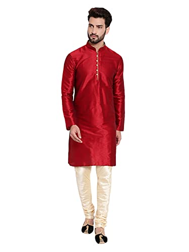 Image of HUZUR Mens Silk 6 Loop Kurta Pajama