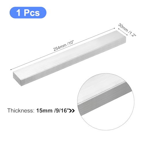Image of uxcell Square Aluminum Flat Bar, 9 /16 inch Thick 1.2 inch Width 10 inch Length Square Aluminum Bar 6061 Aluminum Flat Plate, 15 x 30 x 254mm T6511 Solid New Mill Stock for Industrial Building