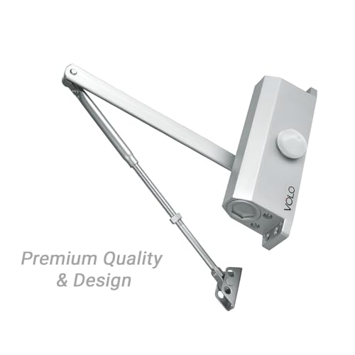 Image of Volo Automatic Hydraulic Double Speed Aluminium Door Closers Premium Heavy Duty for Residential /Commercial Purpose with Fitting Set (Color Silver) (Heavy Door Closer 150Kg)