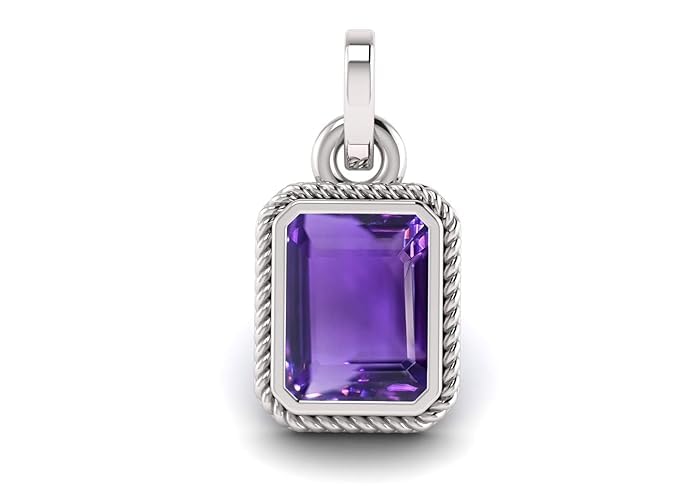 15.00 Carat Special Quality Natural Katela Amethyst Silver Plated Pendant/Locket Gemstone by Lab Certified(Top AAA+) Quality for Man or Women-image-10