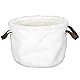 HOME DECO FACTORY, RG9332, Fur Effect Cotton Basket with Handles, ideal for Storage and Decoration, Light and Practical for All Spaces, one Size, White and Black