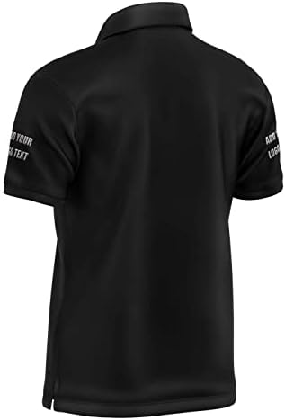 Custom Shirts for Men Personalized Polo Shirt Print Design Your Own Text Logo Name T-Shirts Black - 1
