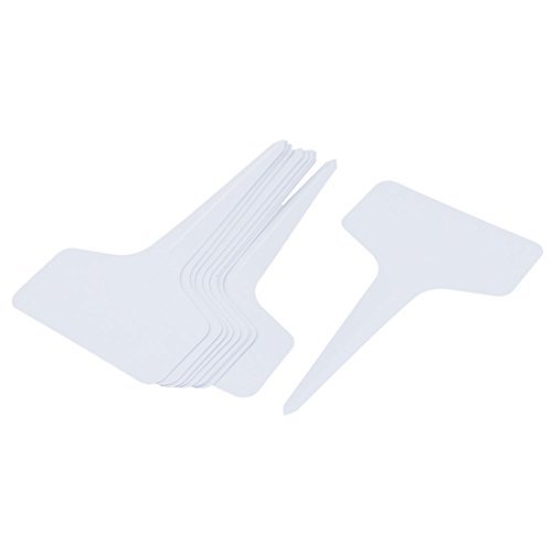 DealMux Plastic T Type Garden Plant Tag Label Marker Stick 10Pcs Gray White