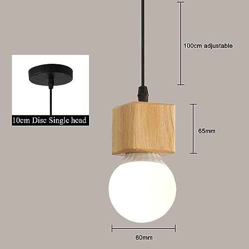 Lustre suspension géométrique industrielle E27 plafonnier en bois
