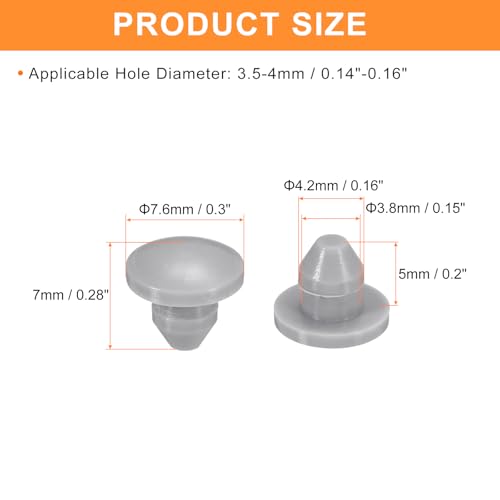 Image of uxcell 28Pcs Silicone Plugs, Rubber Round Snap in Locking Hole Plugs for 3.5-4mm Hole, Hole Stoppers Waterproof Hole Plug for Metal Tube, Furniture End Caps Inserts, Grey