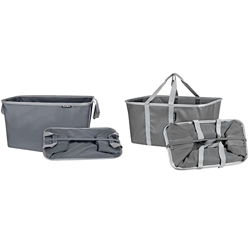 CleverMade Collapsible Fabric Laundry Basket, Charcoal/Grey, 2 Pack
