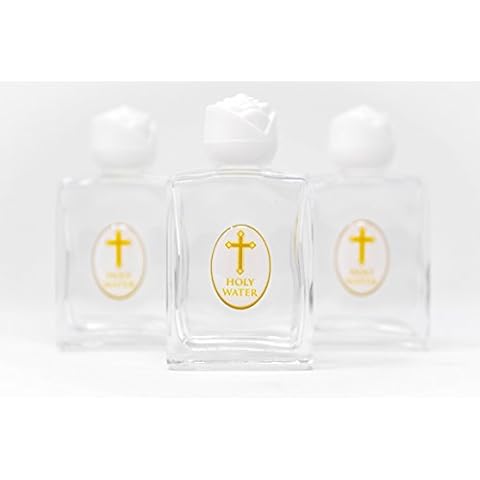 3 Holy Water Bottles Filled with BLESSED Lourdes Holy Water & Lourdes Prayer Card Cover