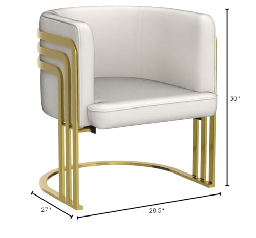 Sillón velvet crema con estructura de hierro miniatura 3