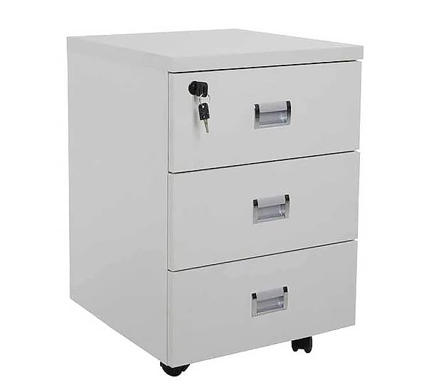 Mahmayi Godrej Oem 3 Drawer Mobile Storage Unit, White, Goem3Dmsuw