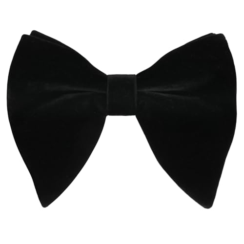 Image of Alizeal Velvet Pre-tied Adjustable Bow Tie for Men Oversize Formal Solid Tuxedo Bowtie