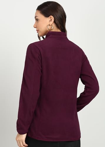 Image of Alan Jones Clothing Women's Standing Collar Zipper Fleece Standard Length Jacket