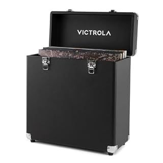 Victrola Collector II (2026 Model) – Vinyl Record Storage Case – Hold 30+ Vinyl Turntable Records, Heavy-Duty Hardware, Soft Interior Lining, Portable Box with Carry Handle (Black) - Les Beatles, Paul McCartney, John Lennon, RIngo Starr, George Harrison