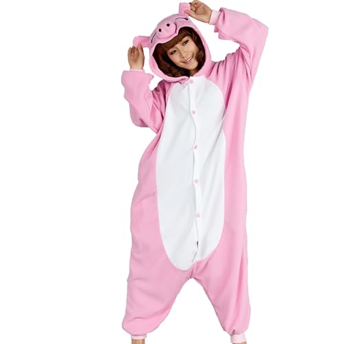 Chemises de nuit pour femmes longues en polaire pyjama cochon vêtement maison couple rouge