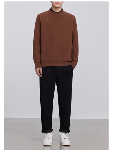 Pull col chemise homme ample fini les plis sous les pulls d'hiver - 6