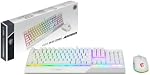 MSI Vigor Backlit RGB Dedicated Hotkeys Anti-Ghosting Mechanical Feel Gaming Keyboard, & Gaming Mouse Combo 7 Lighting Effects, Easy to Clean Keyboard and Mouse (Vigor GK30 Combo White US)
