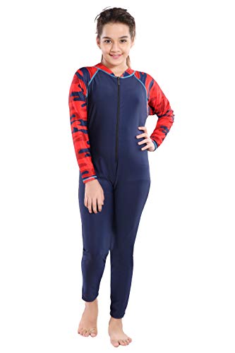 Image of ZIUM Girls 4 Way Lycra Swimsuit Cum Diving Suit with Print & Plain Options