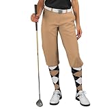 Golf Knickers Khaki Womens 'Par 3' - Microfiber - Size 12