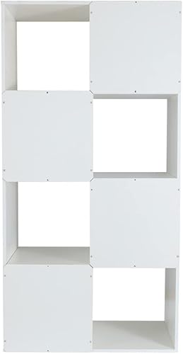 Miniatura 5 de Tienda Basics Organizador de estantes con cubos de almacenamiento, 8 cubos, blanco, 11.7 pulgadas de profundidad x 24.1 pulgadas de ancho x 47.6