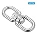 PATIKIL Double Ended Swivel Eye Hook M10 Working Load 400kg/881 Lbs, 4 Pack 316 Stainless Steel Eye to Eye Swivel Shackle Ring Connector for Marine Mooring Hanging