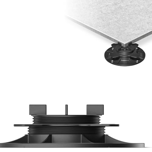 50x LANGFIT Stelzlager M für Terrassenplatten Stufenlos höhenverstellbar von 18 bis 36mm Fugenkreuz 3mm Flexibles Adaptersystem Made in Germany MS-SL18-036-FK
