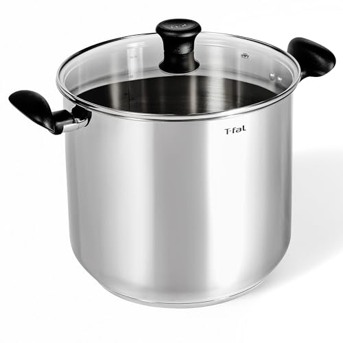 Image of T-fal Specialty Stainless Steel 20-Quart Stock Pot with Lid, Induction Compatible, Soup Pasta Pot, Dishwasher-Safe, Oven Safe Up To 350, Silver