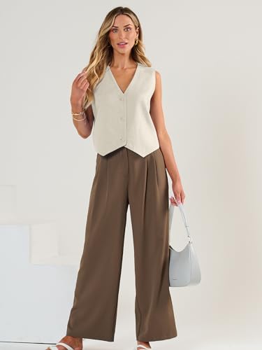 AUTOMET Vest for Women Summer Tops Spring Outfits Linen 2025 Fashion Button Down Sleeveless Business Casual Dressy Clothes2