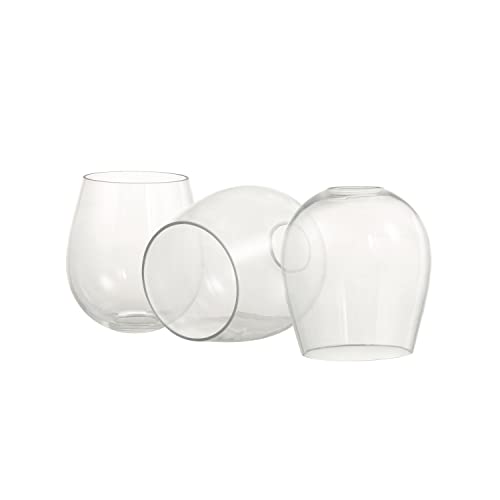 Image of Aspen Creative 23612-60-3, Clear Barrel Glass Shade, Size: 5-1 /2 inch Dia x 6 inch H, Center Hole: 45mm, Set of 3