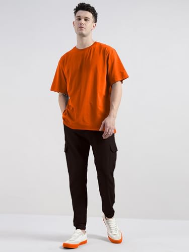 Image of Veirdo 100% Pure Cotton Regular Fit Mid Rise Trackpants with Side Pocket for Men & Boys