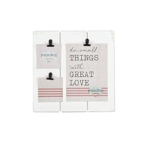 Haven Home Décor 3 Opening Rustic White Plank Collage Picture Frame, Holds Two 3X3 and One 5×7 Photos
