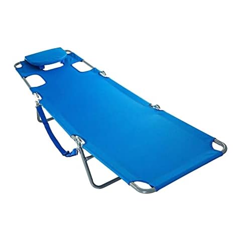 JOPAN Chaise Lounge Folding Beach Chair, Pink (Color : Blue) Cover