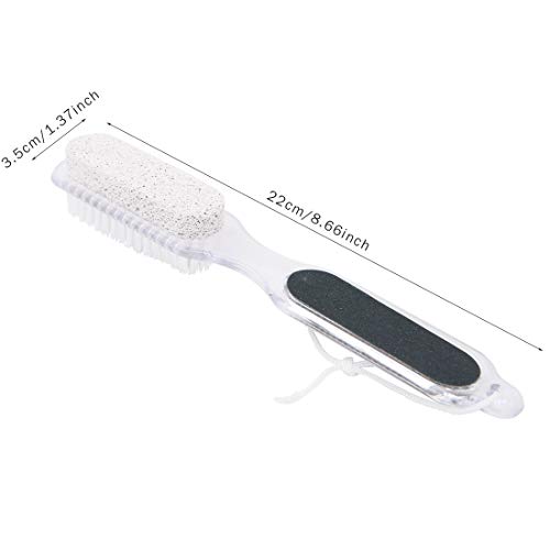 2 Pack Foot File,4 in 1 Foot Care Combines with Pumice Stone Nail Brush Foot Rasp Callus Reducer for Hard Skin Removal - Image 3