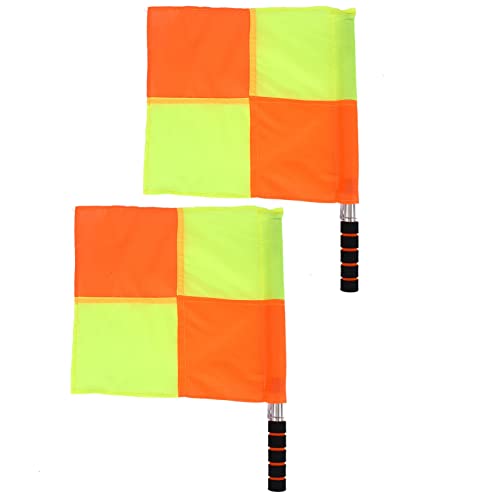 KIMISS 2 STÜCKE Schiedsrichter Linesman, Aufbewahrungstasche für Sportmatch Fußball Sideline Ref Flagge mit Flaggen Fußball Hockey Training