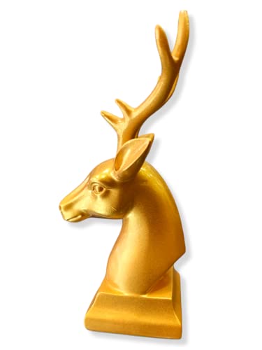 Image of AUGEN Polyresin Gold Deer Idol Statue Showpiece for Home Decor Decoration and Gifting (1 Piece,9830F)
