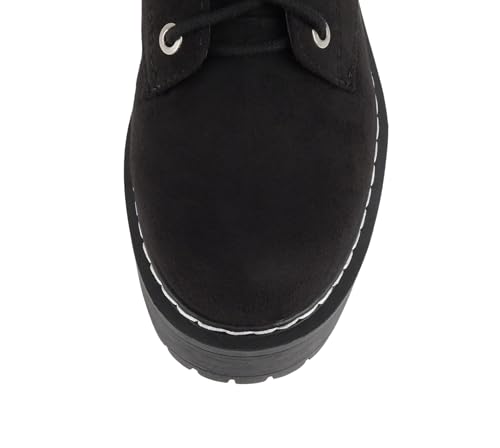 Image of Soda FLING Women Chunky Lug Sole Lace up Fashion Combat Ankle Boot w /Side Zipper