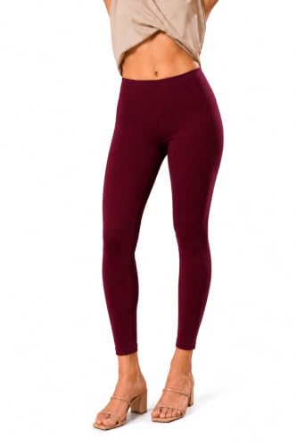 Image of Women's Cotton Lycra Ankle Length Leggings | Regular Rise, Soft 4 Way Stretch Fabric | Casual & Ethnic Wear
