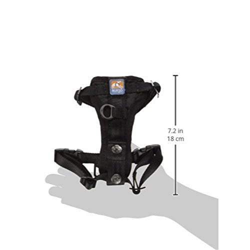 Kurgo Tru-Fit Smart Hundegeschirr, Mit gepolstertem Brustteil und D-Ring, Inklusive Autosicherheitsgurt, Größe XS, Schwarz