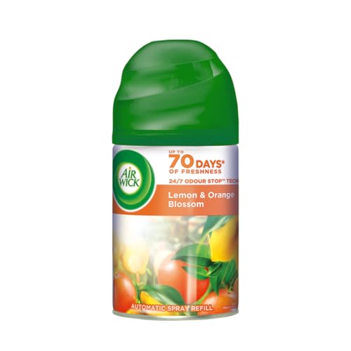 Air Wick Lemon & Orange Blossom - 250 ml - Freshmatic Automatic Air Freshener Refill | 2600 Sprays Guaranteed | Automatic Room Freshener, Bathroom Freshener and Room Spray