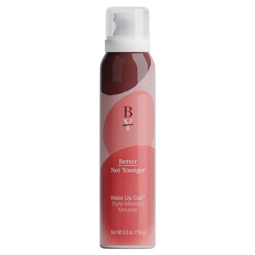 Better Not Younger Wake Up Call Style Memory Mousse Biotin-Infused, 48H Hold, Volumizing & Texturizing, Lightweight Formula for Thin Hair, Vegan, Sulfate & Paraben-Free, 5.5 oz.